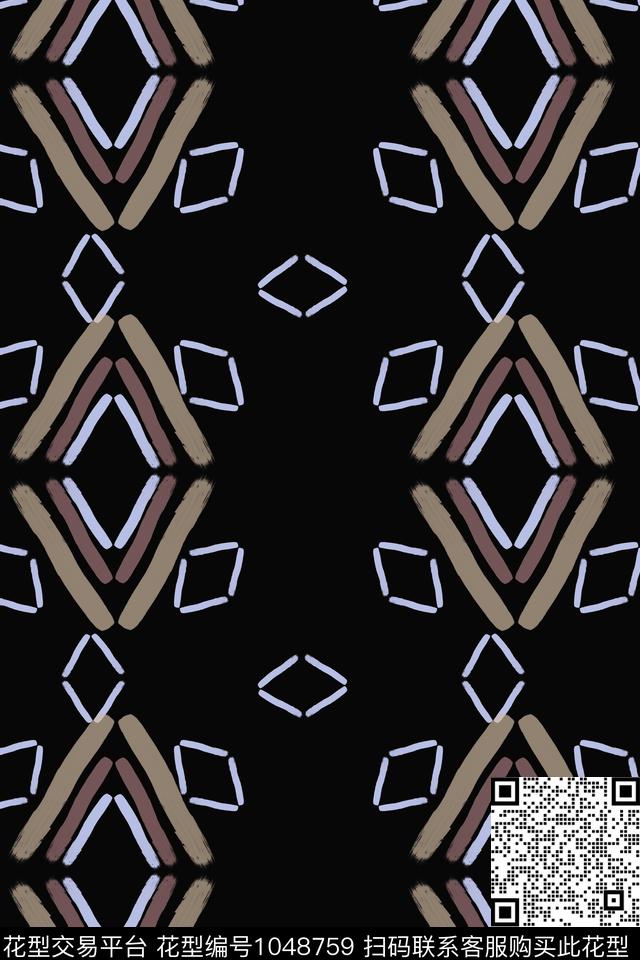菱形几何别样几何传统印花华亿平台下载（图片编号: 1048759） - 瓦栏（Walan）