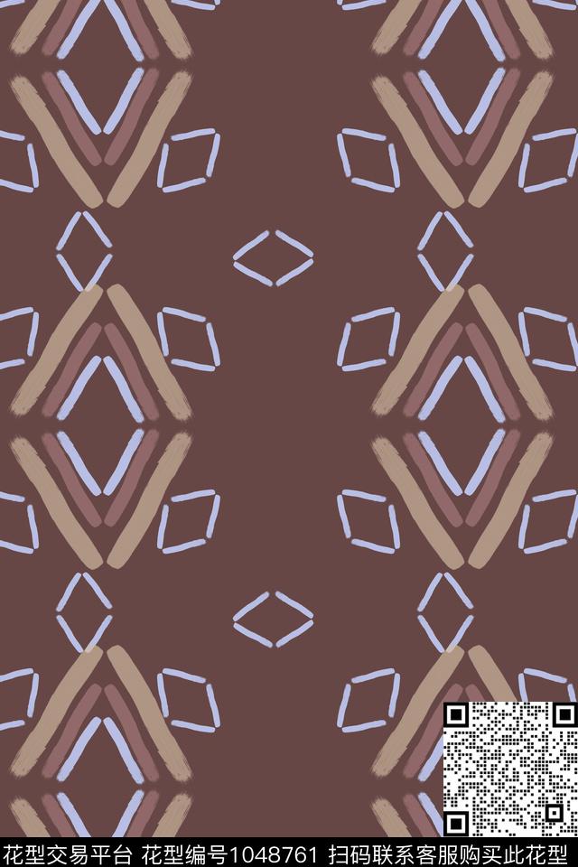 菱形几何别样几何传统印花华亿平台下载（图片编号: 1048761） - 瓦栏（Walan）