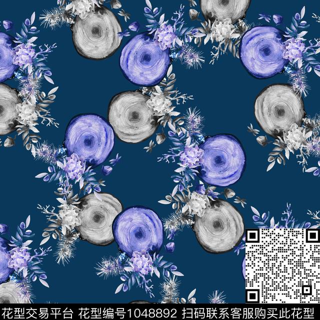 数码华亿平台黑底花卉民族风数码印花华亿平台下载（图片编号: 1048892） - 瓦栏（Walan）