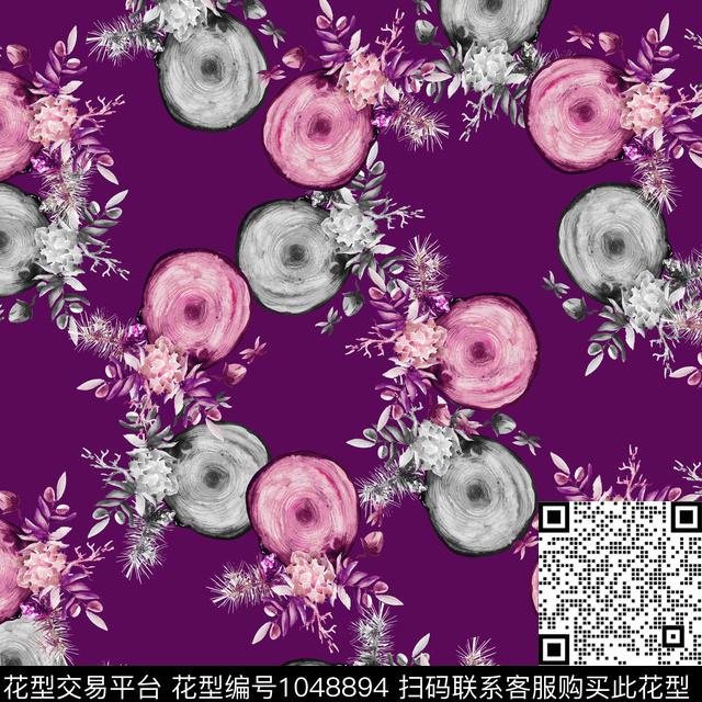 数码华亿平台黑底花卉民族风数码印花华亿平台下载（图片编号: 1048894） - 瓦栏（Walan）