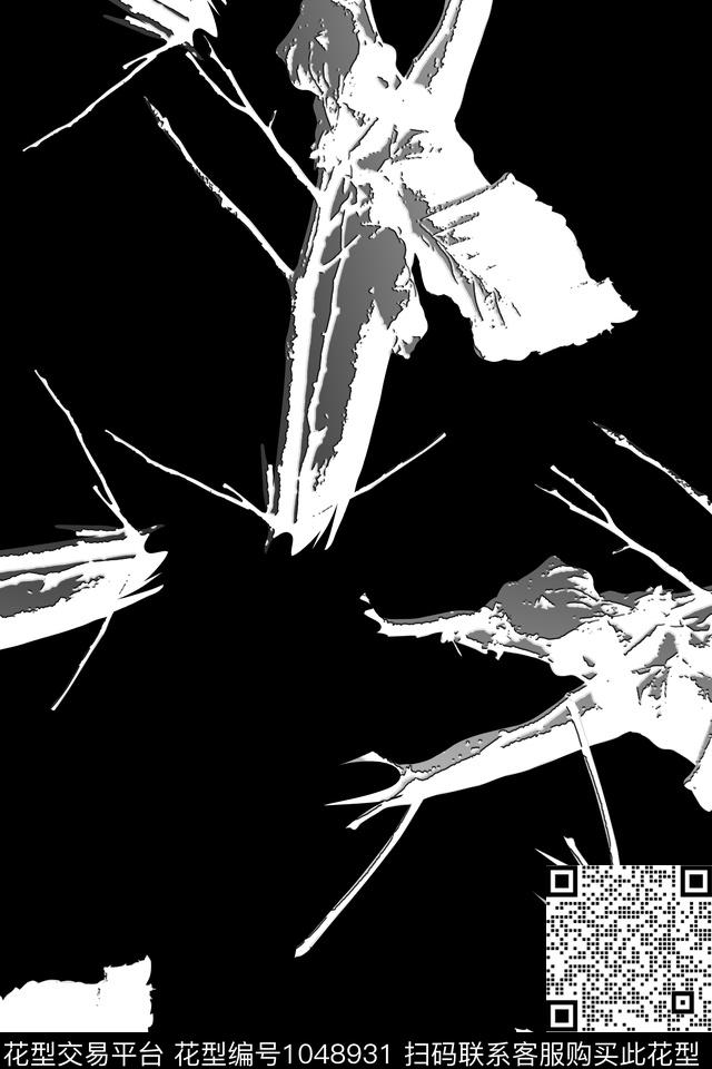 肌理女装树枝数码印花华亿平台下载（图片编号: 1048931） - 瓦栏（Walan）