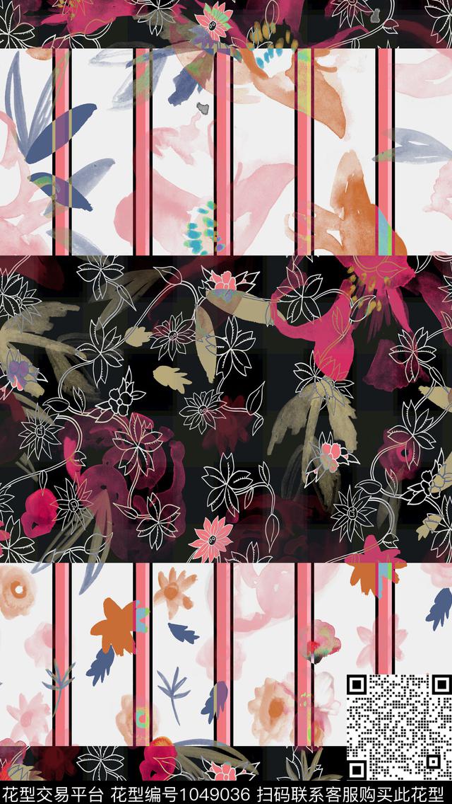 数码华亿平台彩底花卉朦胧花卉数码印花华亿平台下载（图片编号: 1049036） - 瓦栏（Walan）