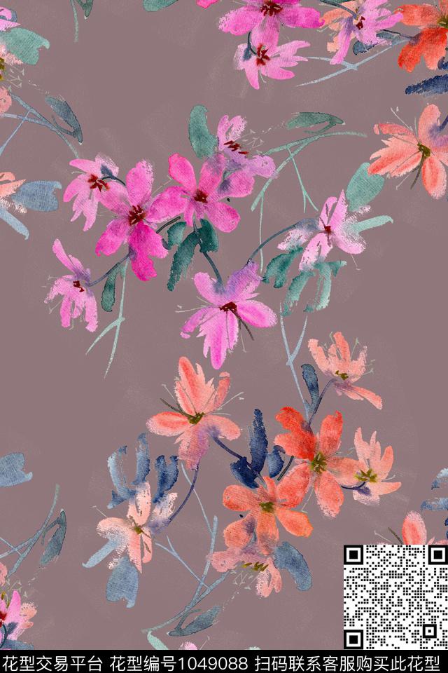 数码华亿平台春夏华亿平台植物数码印花华亿平台下载（图片编号: 1049088） - 瓦栏（Walan）