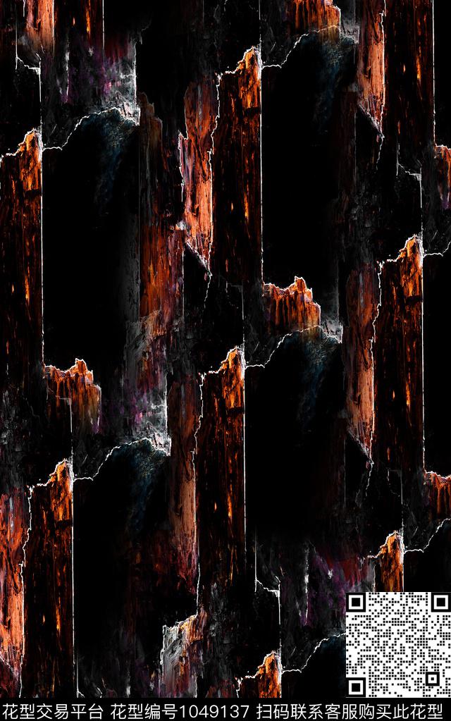 肌理线条几何数码印花华亿平台下载（图片编号: 1049137） - 瓦栏（Walan）