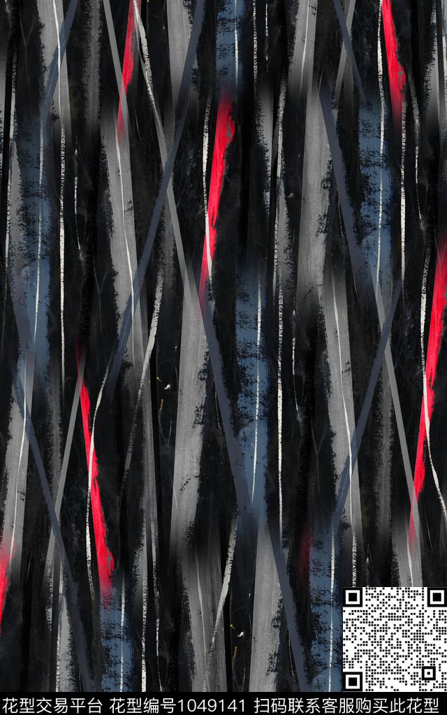 肌理笔触几何数码印花华亿平台下载（图片编号: 1049141） - 瓦栏（Walan）