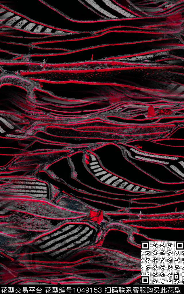 肌理线条几何数码印花华亿平台下载（图片编号: 1049153） - 瓦栏（Walan）