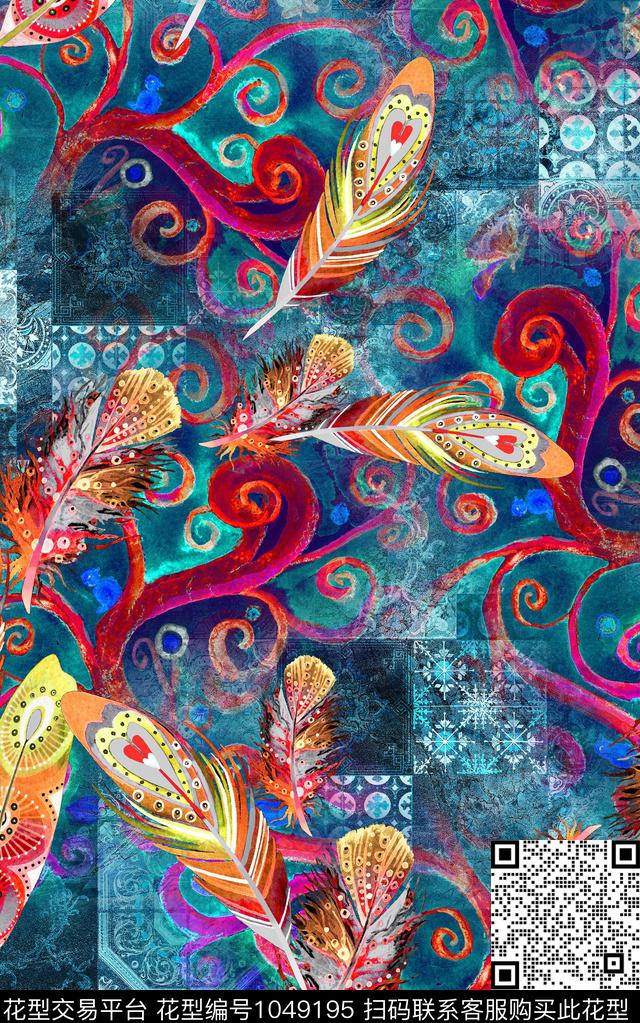 条纹民族风几何数码印花华亿平台下载（图片编号: 1049195） - 瓦栏（Walan）