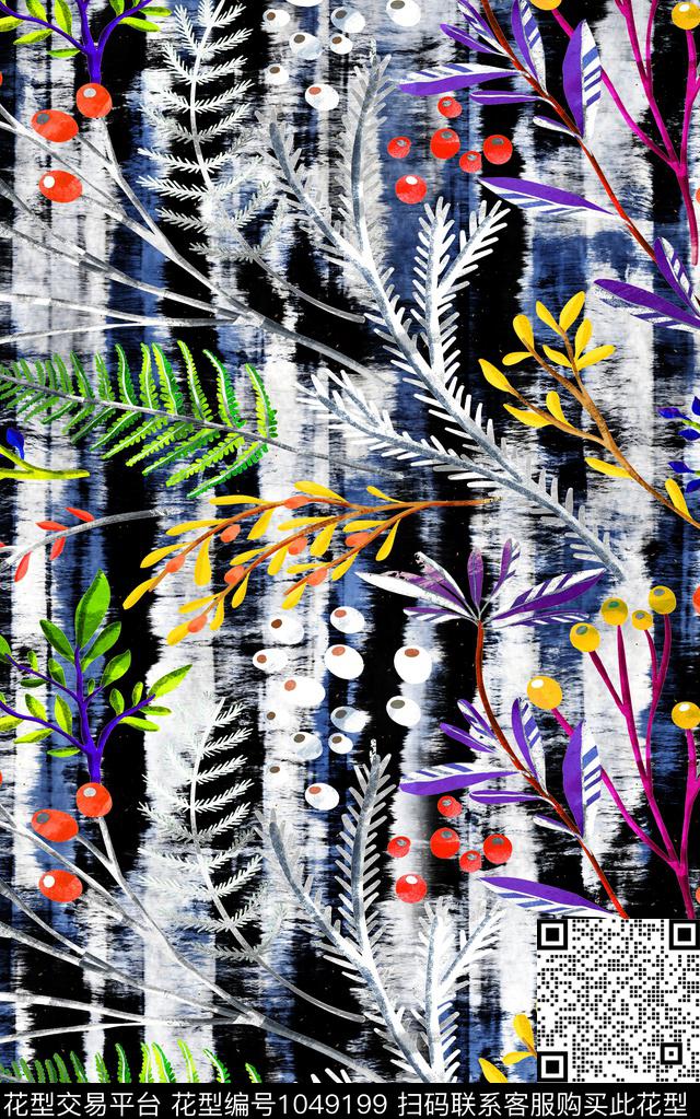 条纹小碎花肌理数码印花华亿平台下载（图片编号: 1049199） - 瓦栏（Walan）