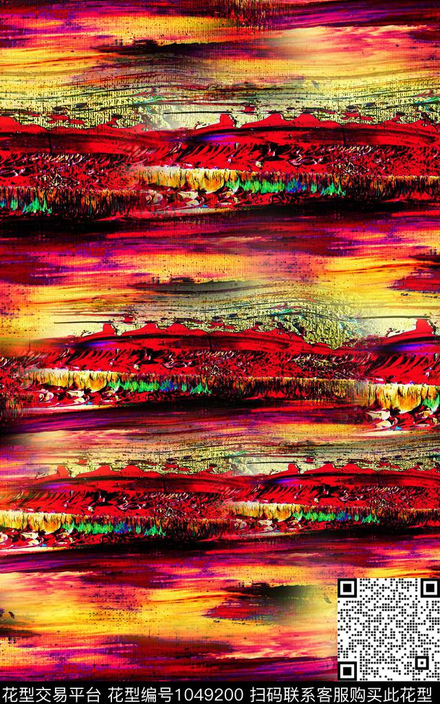 肌理笔触几何数码印花华亿平台下载（图片编号: 1049200） - 瓦栏（Walan）