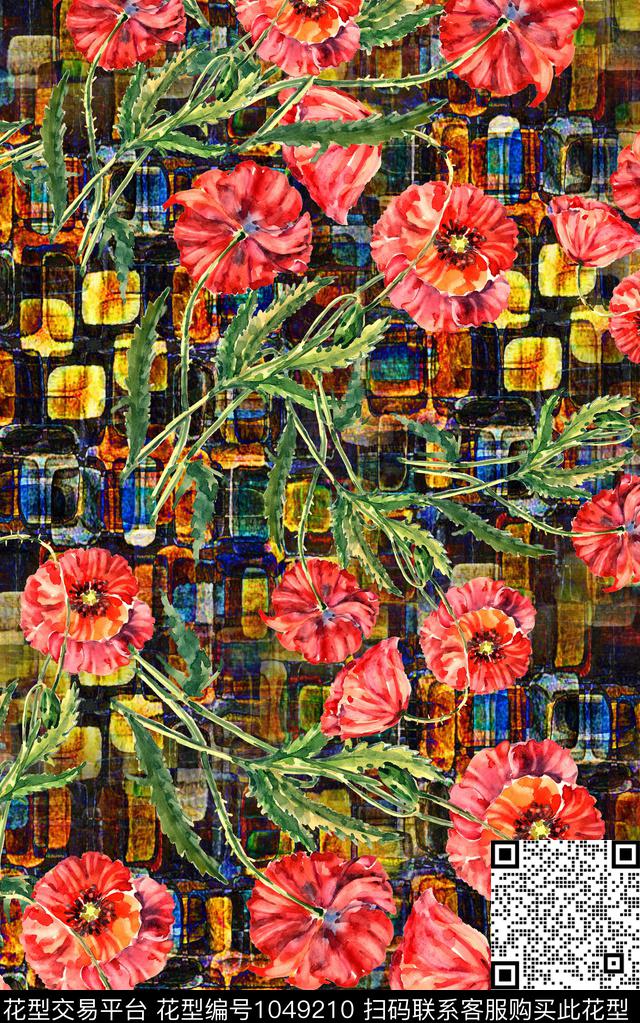 花卉水彩花卉手绘花卉数码印花华亿平台下载（图片编号: 1049210） - 瓦栏（Walan）