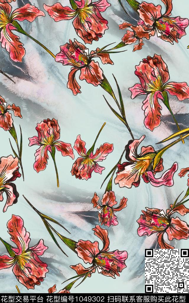 小碎花花卉水彩花卉数码印花华亿平台下载（图片编号: 1049302） - 瓦栏（Walan）
