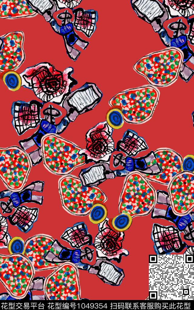 肌理几何油画华亿平台数码印花华亿平台下载（图片编号: 1049354） - 瓦栏（Walan）