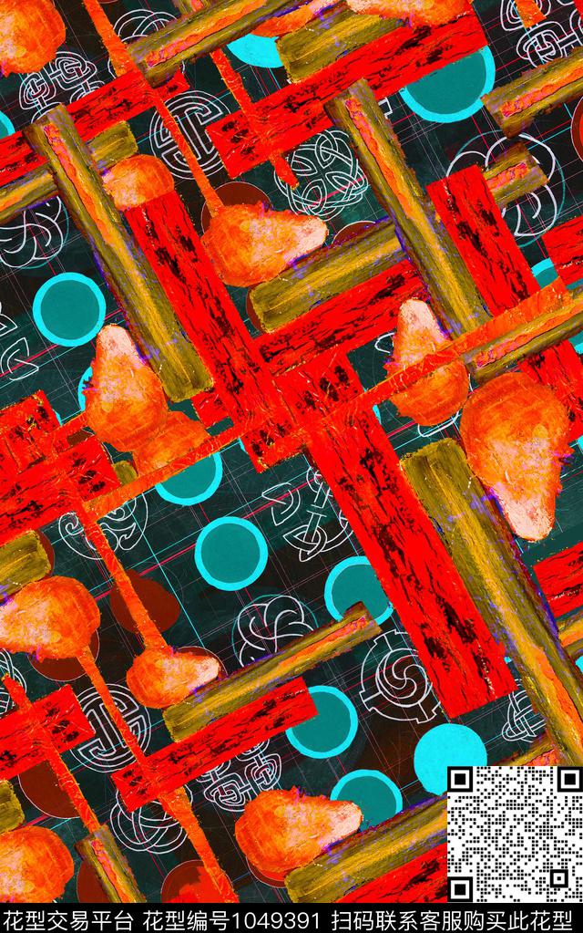 民族风肌理几何数码印花华亿平台下载（图片编号: 1049391） - 瓦栏（Walan）
