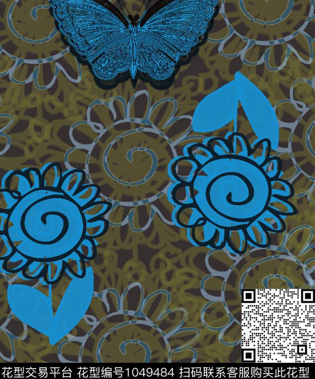 线条抽象几何数码印花华亿平台下载（图片编号: 1049484） - 瓦栏（Walan）