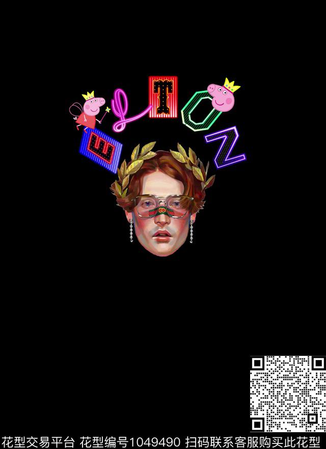 GUCCI大牌风卡通人物数码印花华亿平台下载（图片编号: 1049490） - 瓦栏（Walan）