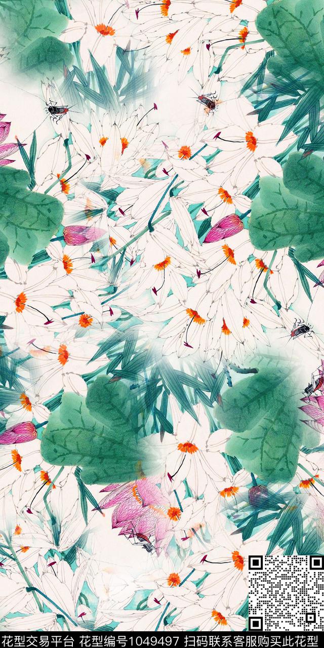 数码华亿平台水墨风女装数码印花华亿平台下载（图片编号: 1049497） - 瓦栏（Walan）