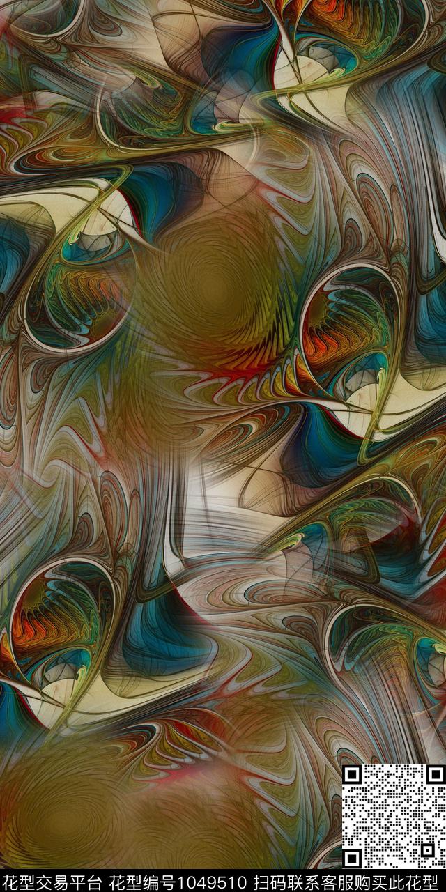 数码华亿平台抽象女装数码印花华亿平台下载（图片编号: 1049510） - 瓦栏（Walan）