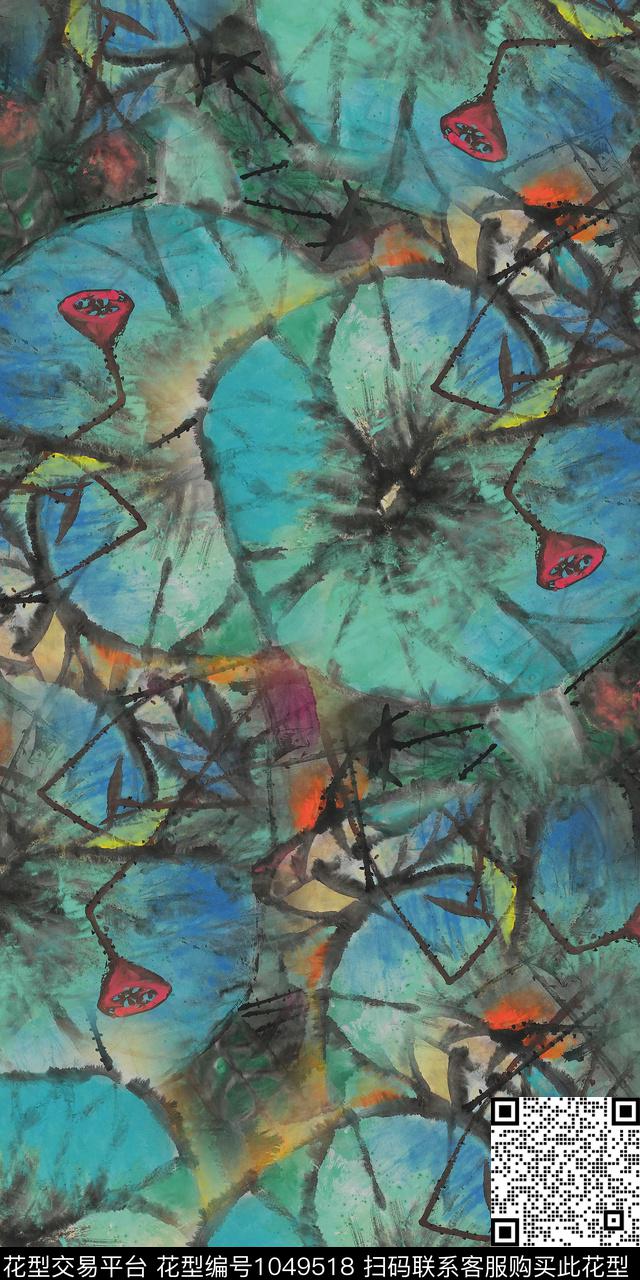 数码华亿平台水墨风女装数码印花华亿平台下载（图片编号: 1049518） - 瓦栏（Walan）