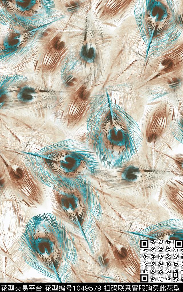 数码华亿平台抽象羽毛数码印花华亿平台下载（图片编号: 1049579） - 瓦栏（Walan）