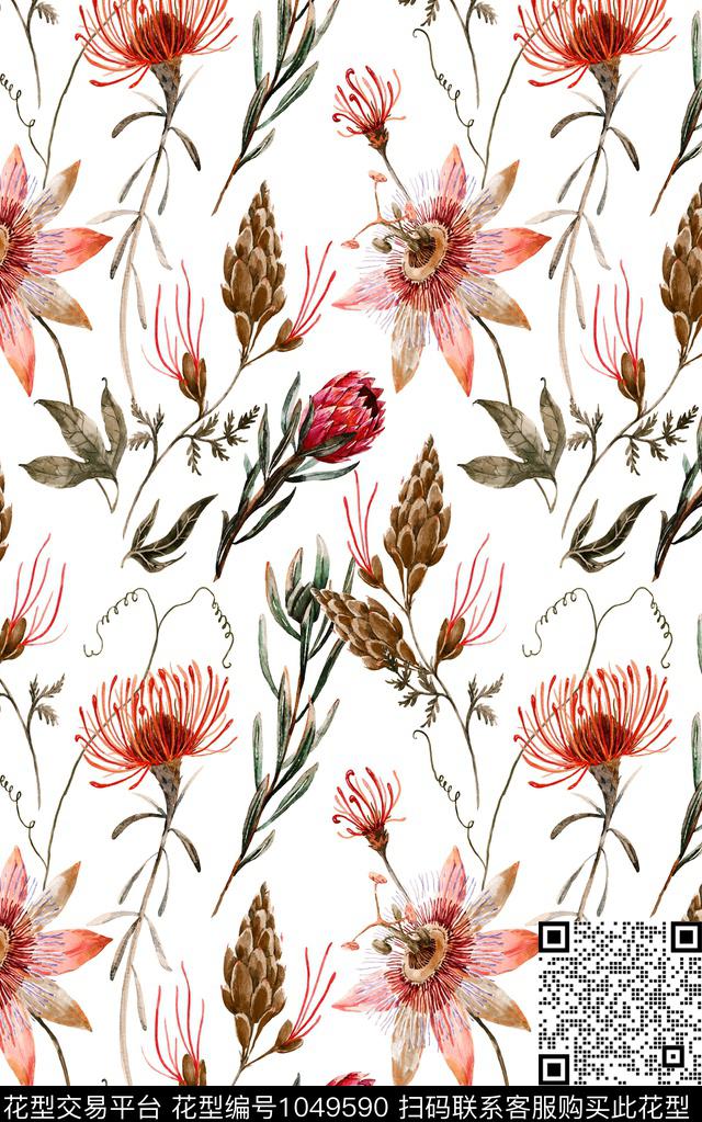 数码华亿平台民族风小碎花数码印花华亿平台下载（图片编号: 1049590） - 瓦栏（Walan）