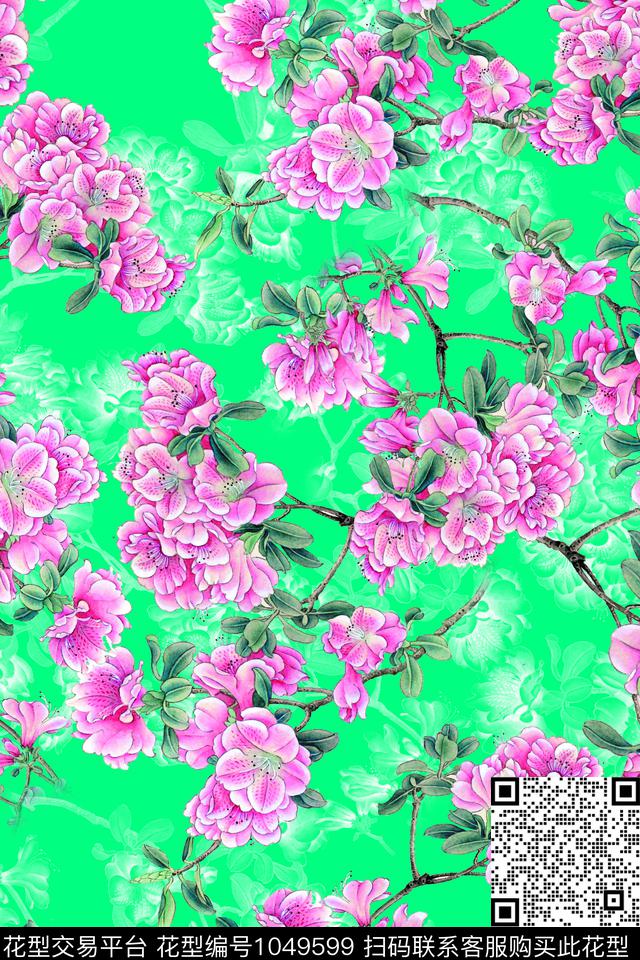 数码华亿平台植物花卉数码印花华亿平台下载（图片编号: 1049599） - 瓦栏（Walan）