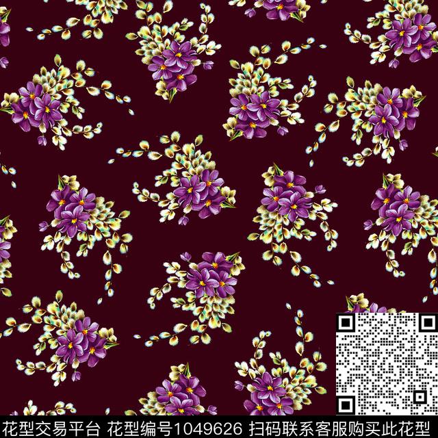 数码华亿平台黑底花卉民族风数码印花华亿平台下载（图片编号: 1049626） - 瓦栏（Walan）