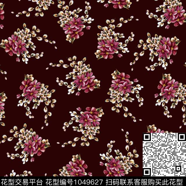 数码华亿平台黑底花卉民族风数码印花华亿平台下载（图片编号: 1049627） - 瓦栏（Walan）