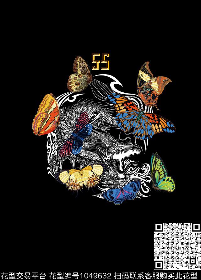 创意龙胸前独幅数码印花华亿平台下载（图片编号: 1049632） - 瓦栏（Walan）