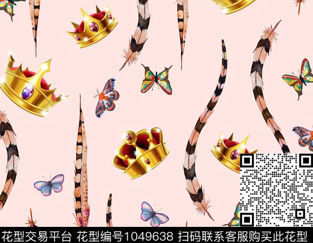 创意羽毛蝴蝶数码印花华亿平台下载（图片编号: 1049638） - 瓦栏（Walan）