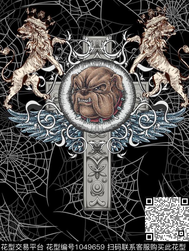 狮子翅膀狗数码印花华亿平台下载（图片编号: 1049659） - 瓦栏（Walan）