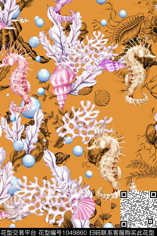 数码华亿平台花卉大牌风数码印花华亿平台下载（图片编号: 1049860） - 瓦栏（Walan）