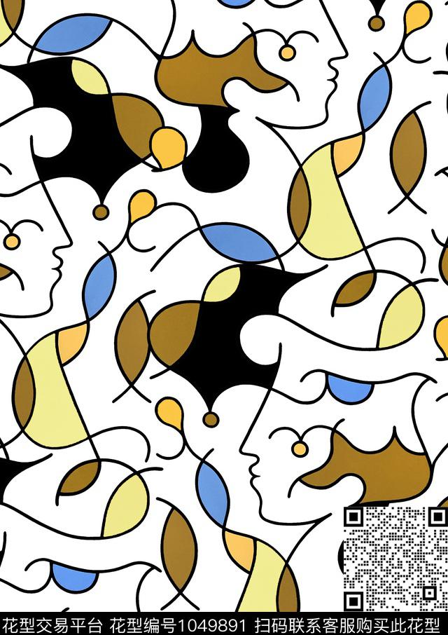 数码华亿平台抽象大牌风数码印花华亿平台下载（图片编号: 1049891） - 瓦栏（Walan）