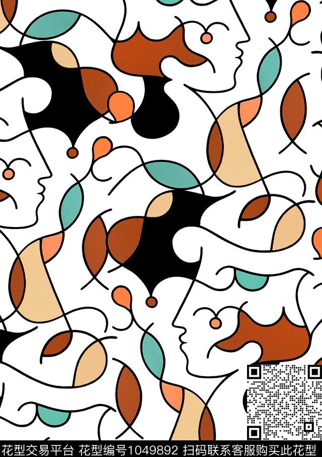 数码华亿平台抽象大牌风数码印花华亿平台下载（图片编号: 1049892） - 瓦栏（Walan）