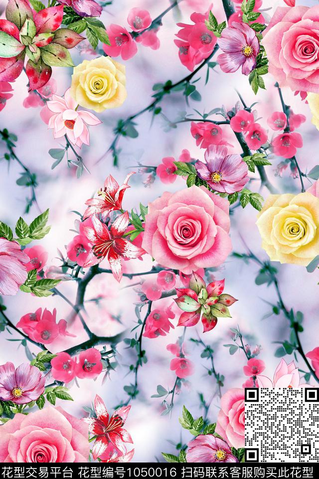 数码华亿平台真丝晕彩数码印花华亿平台下载（图片编号: 1050016） - 瓦栏（Walan）