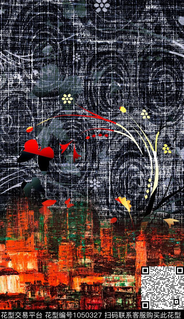 数码华亿平台波西米亚定位花数码印花华亿平台下载（图片编号: 1050327） - 瓦栏（Walan）