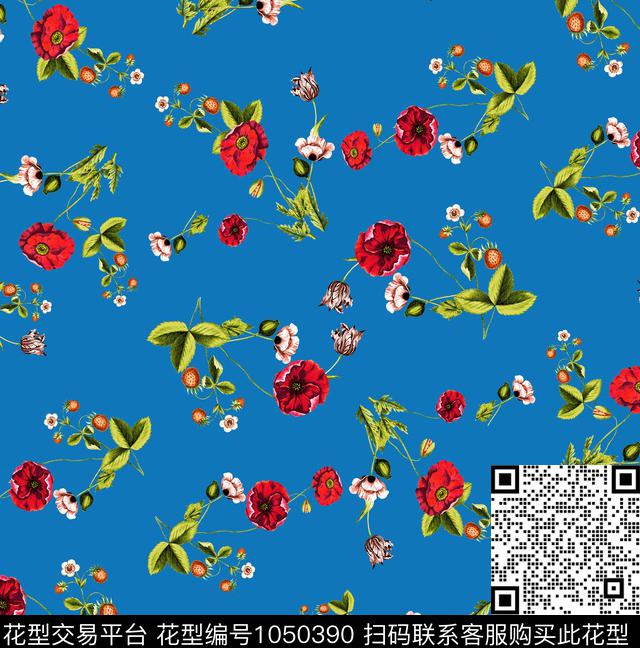 数码华亿平台花卉大牌风数码印花华亿平台下载（图片编号: 1050390） - 瓦栏（Walan）