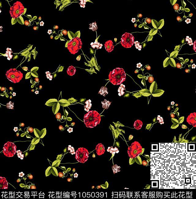 数码华亿平台花卉大牌风数码印花华亿平台下载（图片编号: 1050391） - 瓦栏（Walan）