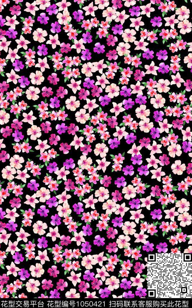 小碎花花卉水彩花卉数码印花华亿平台下载（图片编号: 1050421） - 瓦栏（Walan）