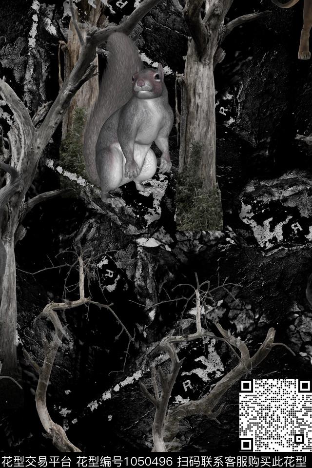 花卉动物大牌风数码印花华亿平台下载（图片编号: 1050496） - 瓦栏（Walan）