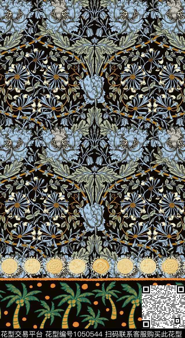 民族风民族花卉椰子树数码印花华亿平台下载（图片编号: 1050544） - 瓦栏（Walan）