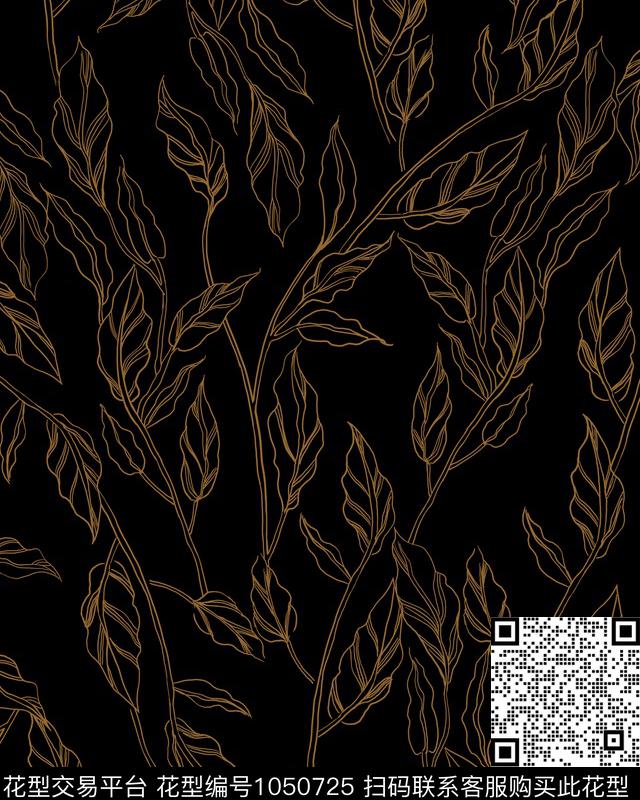 植物抽象休闲传统印花华亿平台下载（图片编号: 1050725） - 瓦栏（Walan）