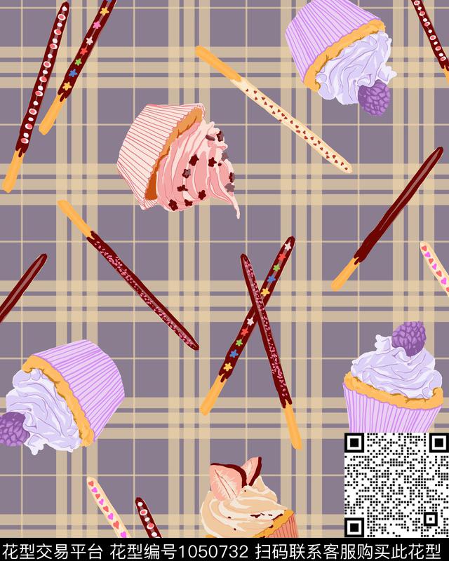 冰激凌格子女装数码印花华亿平台下载（图片编号: 1050732） - 瓦栏（Walan）