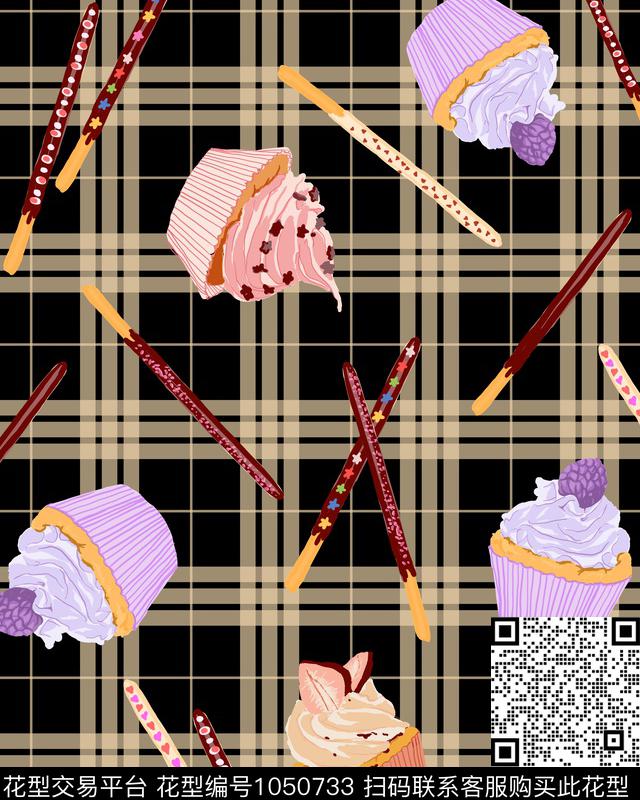 冰激凌格子女装数码印花华亿平台下载（图片编号: 1050733） - 瓦栏（Walan）