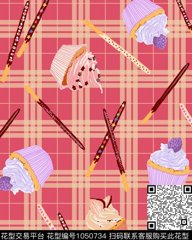 冰激凌格子女装数码印花华亿平台下载（图片编号: 1050734） - 瓦栏（Walan）