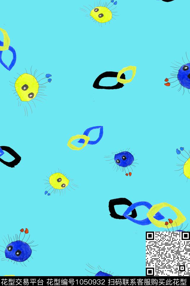 趣味女装手绘花卉数码印花华亿平台下载（图片编号: 1050932） - 瓦栏（Walan）