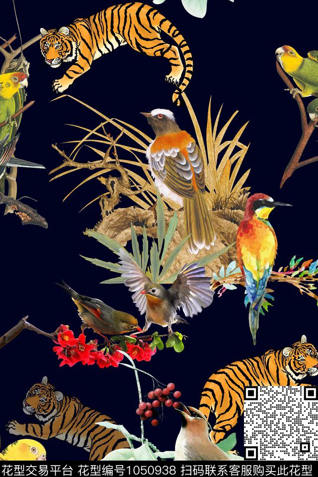 动物花卉数码华亿平台女装数码印花华亿平台下载（图片编号: 1050938） - 瓦栏（Walan）