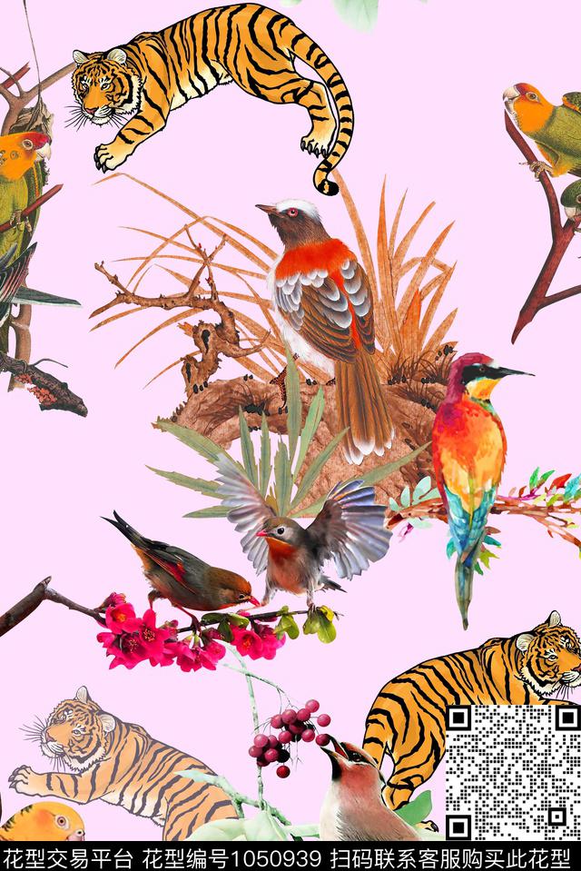 动物花卉数码华亿平台女装数码印花华亿平台下载（图片编号: 1050939） - 瓦栏（Walan）