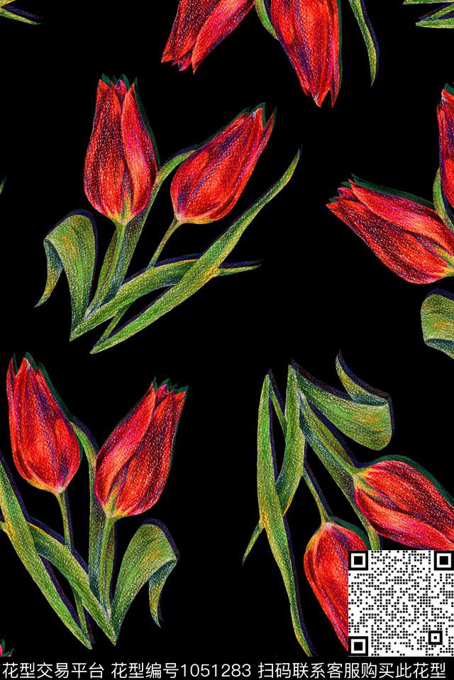 数码华亿平台花卉手绘花卉数码印花华亿平台下载（图片编号: 1051283） - 瓦栏（Walan）