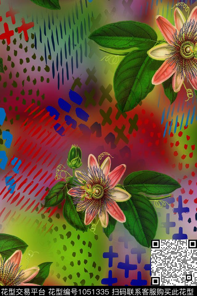 花卉女装中国风数码印花华亿平台下载（图片编号: 1051335） - 瓦栏（Walan）
