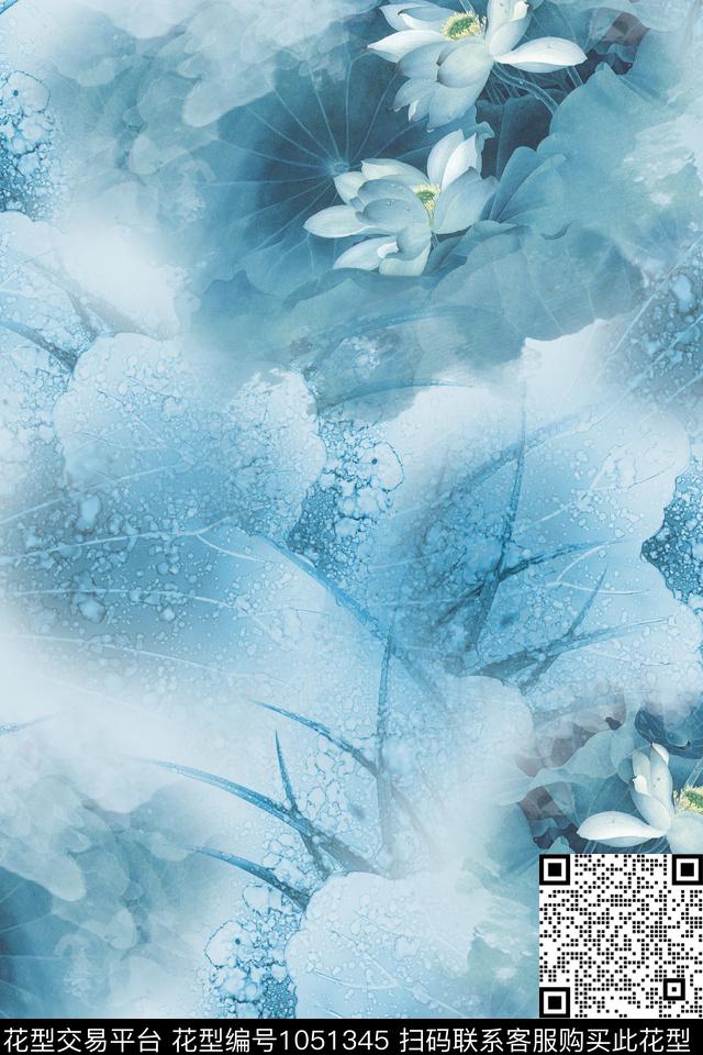 花卉女装中国风数码印花华亿平台下载（图片编号: 1051345） - 瓦栏（Walan）